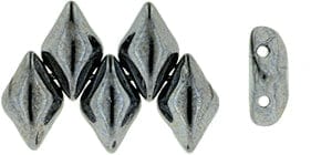 BeadsBalzar Beads & Crafts (GDU-L23980) GEMDUO 8 x 5mm Hematite