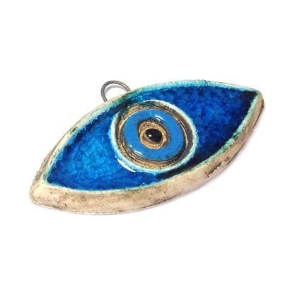 BeadsBalzar Beads & Crafts (GE2952) Evil Eye ceramic pendant (1 PC)