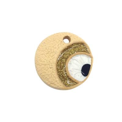 BeadsBalzar Beads & Crafts (GE4342) Ceramic Eye Round 28mm Pendant (1 PC)