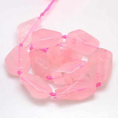 BeadsBalzar Beads & Crafts Gemstone Rose Quartz Nuggets (BG4146)