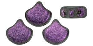 BeadsBalzar Beads & Crafts (GINK-94101JT) Matubo Ginkgo Leaf Bead 7.5 x 7.5mm POLYCHROME - BLACK CURRANT  (10 GMS)