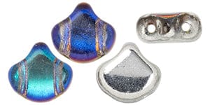 BeadsBalzar Beads & Crafts (GINK-S11C26601) Matubo Ginkgo Leaf Bead 7.5 x 7.5mm Backlit - Petroleum (10 GMS)