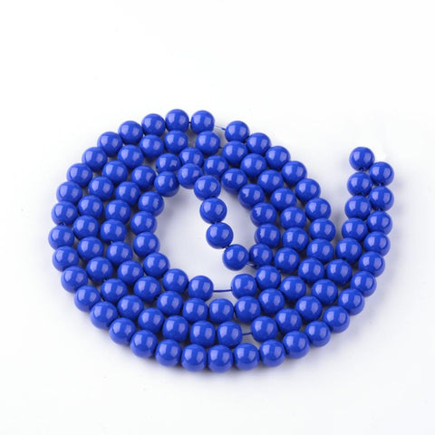 BeadsBalzar Beads & Crafts Glass Beads Strands, Round, Blue  Size: about 8mm (BE5000)