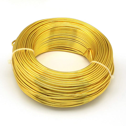 BeadsBalzar Beads & Crafts GOLD (AW7832-14) (AW7832-14) Aluminum Wire, Flexible Craft Wire, 1.5mm (15 Gauge); 100m/500g