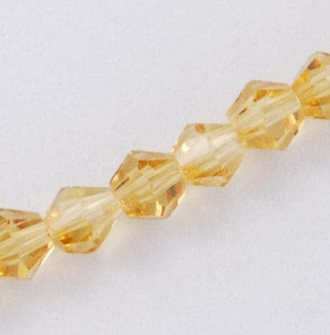 BeadsBalzar Beads & Crafts GOLD (BE5545A) (BE5545-X) Imitation Bicone Beads, Faceted Bicone  2x3mm (1 STR)