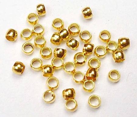 BeadsBalzar Beads & Crafts GOLD (CB1710A) (CB1710X) Economy Brass crimp beads Gold 2x1.2mm  (5 GMS)