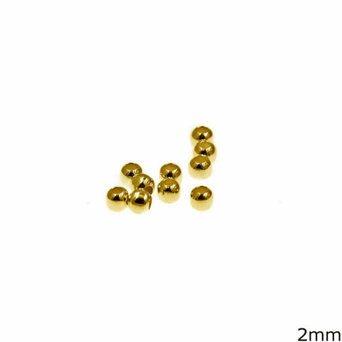 BeadsBalzar Beads & Crafts GOLD PLATED (SILVT-7996GP) (SILVT-7996X) Silver 925 Crimp Beads 2mm (1.5 GRAMS)