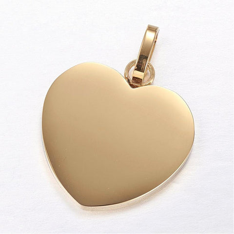 BeadsBalzar Beads & Crafts GOLDEN (SH8496-G) (SH8496-X) 304 Stainless Steel Stamping Blank Tag Pendants, Heart, 28mm (1 PC)