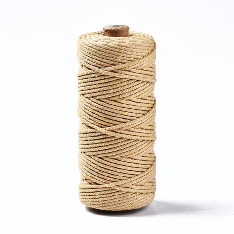 BeadsBalzar Beads & Crafts GOLDENROD (CC7935-34) (CC7935-X) Cotton String Threads, Macrame Cord, 3mm (100m)/roll.