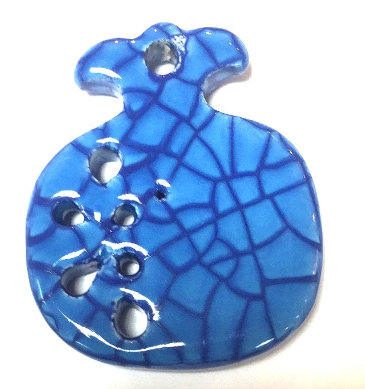 BeadsBalzar Beads & Crafts (GP5301) Enamel-Crackled Ceramic Pomegranate 50x43mm
