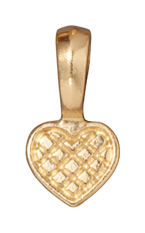 BeadsBalzar Beads & Crafts (GQ-5733-25) Heart  Bail - 19 x 10mm, 3.5mm Loop, Heart , Gold