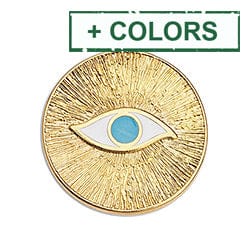 BeadsBalzar Beads & Crafts (GQ6185X) Disc eye 23mm with rays pendant 24K GOLD PLATED 23X25MM (1 PC)