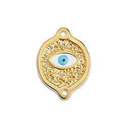 BeadsBalzar Beads & Crafts (GQ6187A) Ethnic with eye with 2 eyes 24K GOLD PLATED 20X15MM (2 PCS)