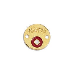 BeadsBalzar Beads & Crafts (GQ6191A-10PC) GOLD/RED (GQ6191X-10PC) Martis round motif 13mm with 2 holes (10 PCS)