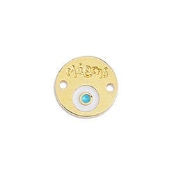 BeadsBalzar Beads & Crafts (GQ6191B) GOLD/BLUE (GQ6191X-10PC) Martis round motif 13mm with 2 holes (10 PCS)