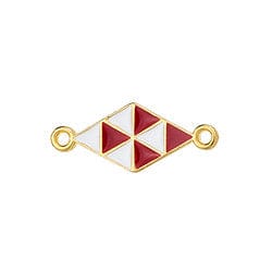 BeadsBalzar Beads & Crafts (GQ6258A) Motif rhombus with triangle with 2 eyes 22X10MM 24KT GOLD PLATED (2 PCS)