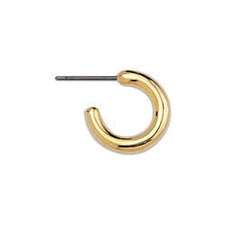BeadsBalzar Beads & Crafts (GQ6387A) Earring hoop 3-4 13mm with titanium pin 24KT GOLD PLATED (2 PCS)