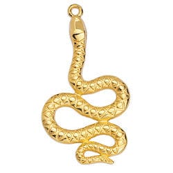 BeadsBalzar Beads & Crafts (GQ6442A) 24. x 45.mm Snake pendant (24Kt Gold Plated)