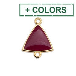 BeadsBalzar Beads & Crafts (GQ6486X) Good Quality Alloy 14.8 x 19.3MM Triangle motif with 2 rings 24KT GOLD PLATED (2 PCS)