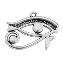 Load image into Gallery viewer, BeadsBalzar Beads &amp; Crafts (GQ6491B) SILVER ANTIQUE (GQ6491X) Metal Alloy 29x 22mm Eye of Ra wire pendant (1 PC)
