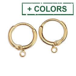 BeadsBalzar Beads & Crafts (GQ6511X) 13.4 x 16mm Brass ear ring with ring (1 PAIR)