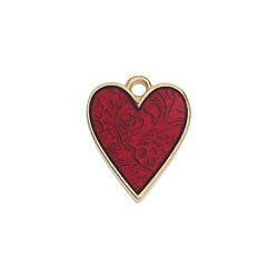 BeadsBalzar Beads & Crafts (GQ6521A-10PC) Heart floral pendant 16x13mm (10 PCS)