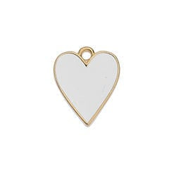 BeadsBalzar Beads & Crafts (GQ6521B) GOLD WHITE (GQ6521X) Heart floral pendant 16mm (2 PCS)