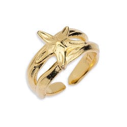 BeadsBalzar Beads & Crafts GQ6533A 24KT GOLD PLATED (GQ6533X) Alloy Starfish ring 17mm (1 pc)