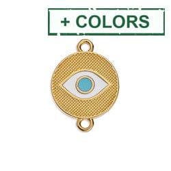BeadsBalzar Beads & Crafts (GQ6656X METAL Round eye motif 18mm with 2 rings (2 PCS)