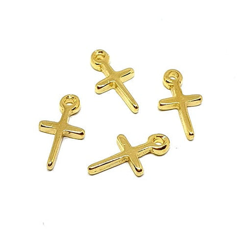 BeadsBalzar Beads & Crafts (GQC6711A) 10 x 19 MM Small cross pendant (4 PCS)