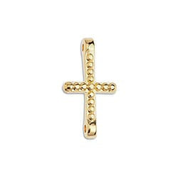 BeadsBalzar Beads & Crafts (GQC6885A) Cross 20mm with grains for 1.5mm with 2 rings (4 PCS)