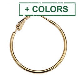 BeadsBalzar Beads & Crafts (GQE7078X) Brass earring hoop 1.5x25mm easy clip pin (2 PCS)