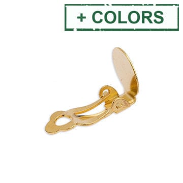 BeadsBalzar Beads & Crafts (GQE7079X) Brass clip-on base for earring round 10mm (4 PCS)