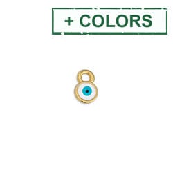 BeadsBalzar Beads & Crafts (GQE7107X-20PC) Round mini eye motif pendant 4x7mm (20 PCS)