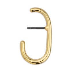 BeadsBalzar Beads & Crafts (GQE7222A) 28mm Earring lobe hug elongated with titanium pin 24KT Gold Plated (2 pcs)