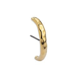 BeadsBalzar Beads & Crafts (GQE7223A) Earring lobe hug hammered with titanium pin 24kt Gold plated (2 PCS)