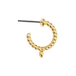 BeadsBalzar Beads & Crafts (GQE8253-G) Earring hoop twisted with vertical ring titan pin Hole: Ø 1.5 (2 PCS)