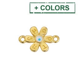 BeadsBalzar Beads & Crafts (GQF8556-X) Motif flower 18x12mm Μάρτης with 2 rings (2 PCS)