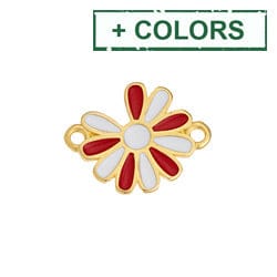 BeadsBalzar Beads & Crafts (GQM8049-X) Alloy Motif 19x15mm daisy with 2 rings (2PCS)