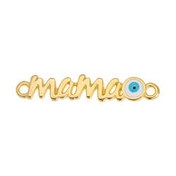 BeadsBalzar Beads & Crafts (GQM8266-GE) Motif ''mama'' with eye with 2 rings 29mm (2 PCS)