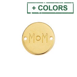 BeadsBalzar Beads & Crafts (GQM8514-X) Alloy Round motif Mom with 2 holes 15.5mm (2 PCS)