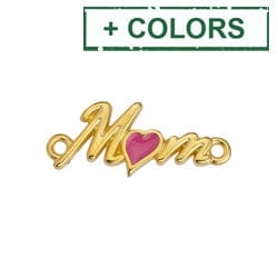 BeadsBalzar Beads & Crafts (GQM8519-X) Alloy Motif mom with heart with 2 rings 10x23mm (2 PCS)