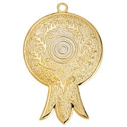 BeadsBalzar Beads & Crafts (GQP7652G) GOLD PLAIN (GQP7652X) Pomegranate motif 48mm with eye pendant (1 PC)