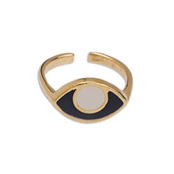 BeadsBalzar Beads & Crafts (GQR7218B) GOLD / BLACK (GQR7218A) Brass ring 17mm with eye (1 PC)