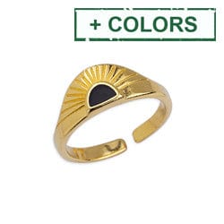 BeadsBalzar Beads & Crafts (GQR7341-X)  Ring rising sun 17mm 24kt Gold Plated (1 PC)