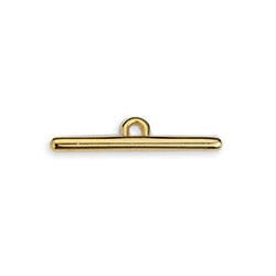 BeadsBalzar Beads & Crafts (GQT6718A) 22 x 5 Toggle clasp bar with one ring 24KT GOLD PLATED (4 PCS)