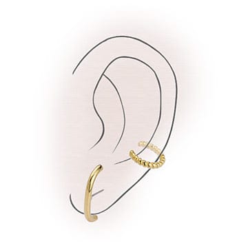 BeadsBalzar Beads & Crafts (GQT7210A) Cuff earring twisted rope 11mm (2 PCS)