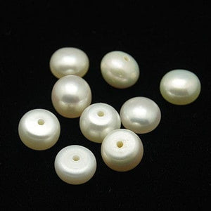 BeadsBalzar Beads & Crafts Grade AA Pearl Beads, Half Drilled Hole, Half Round, White (PE3495)