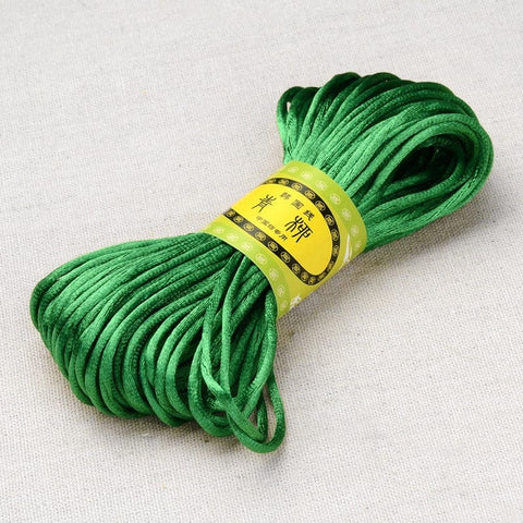 BeadsBalzar Beads & Crafts GREEN (PC4442-13) (PC4442X) Polyester cord Bundle (+Colors) 2mm  (+-20 MTRS)