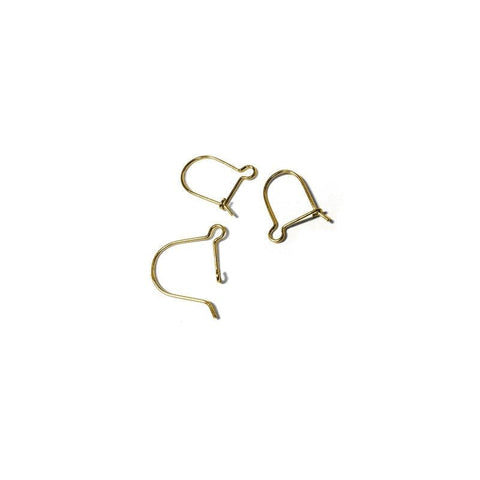 BeadsBalzar Beads & Crafts (GS5170) Silver 925 Earring Hook 16x12mm Gold Plated (1 PAIR)